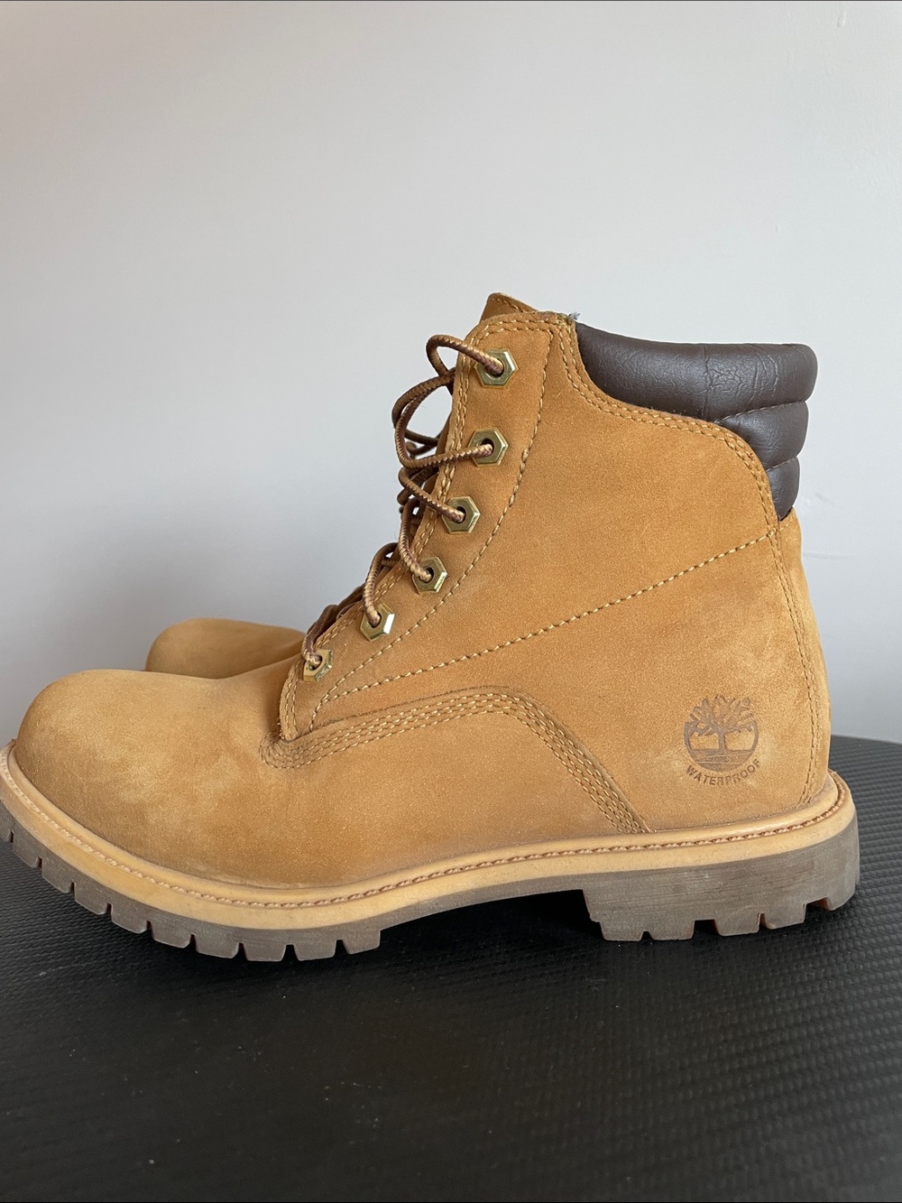 Timberland 6” Premium Wheat Nubuck Ankle Boot with Dark Collar